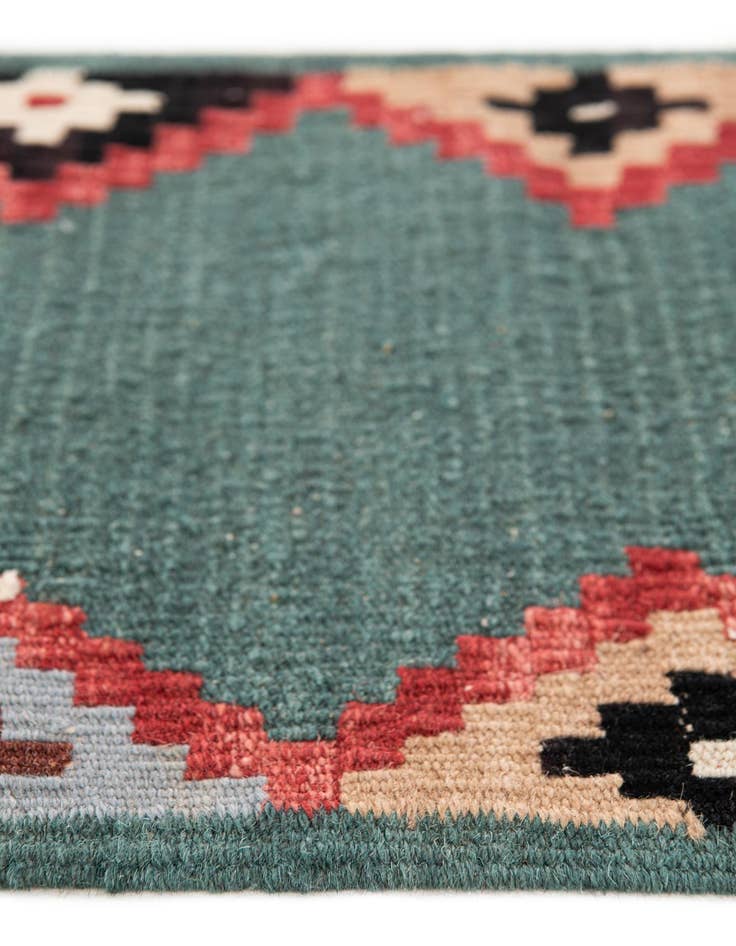 Detail image of 1' 1 x 3' 6  Hand Woven Kilim Modern Wool Runner Rug