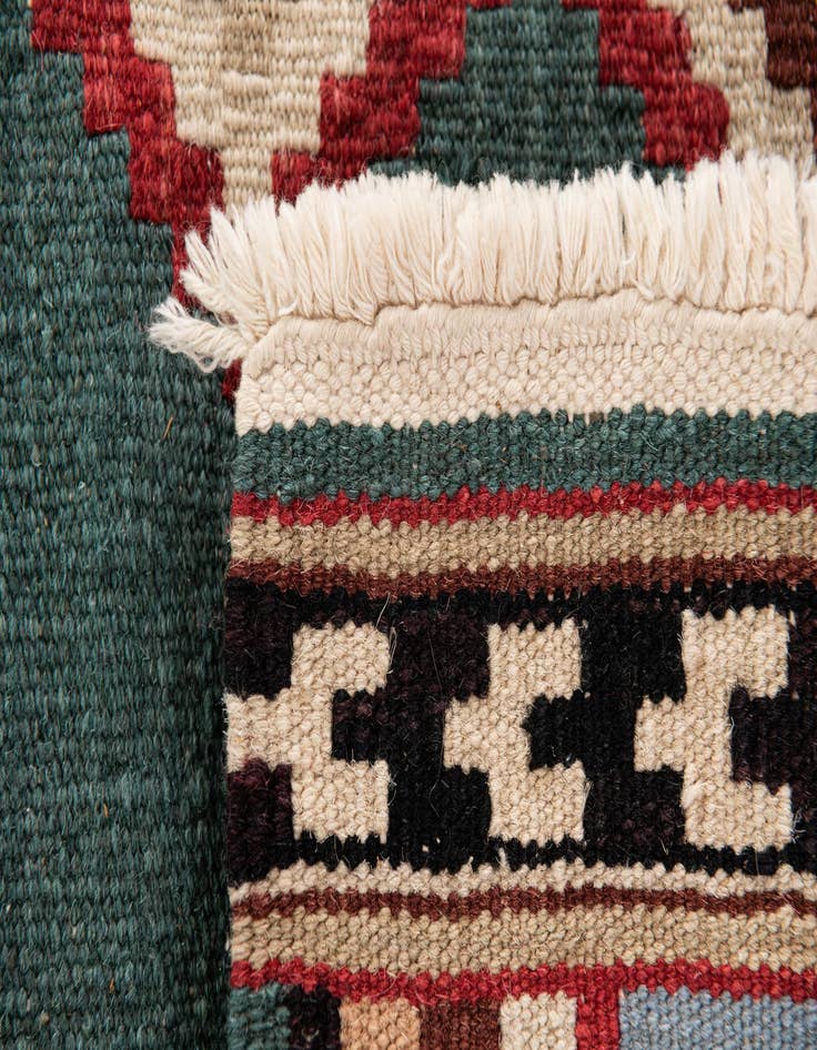 Detail image of 1' 1 x 3' 6  Hand Woven Kilim Modern Wool Runner Rug