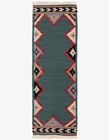 1' 1 x 3' 6 Hand Woven Kilim Modern Wool Runner Rug