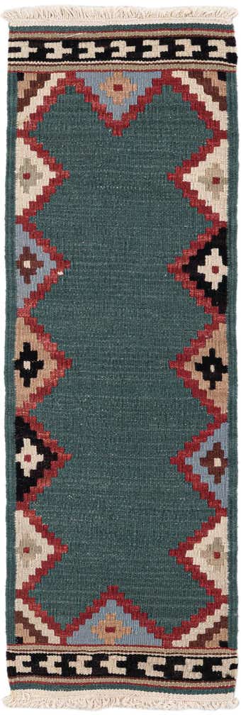 1' 1 x 3' 6 Hand Woven Kilim Modern Wool Runner Rug