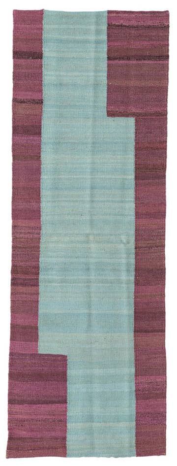 Detail image of 2' 4 x 6' 8 Hand Woven Kilim Modern Wool Runner Rug