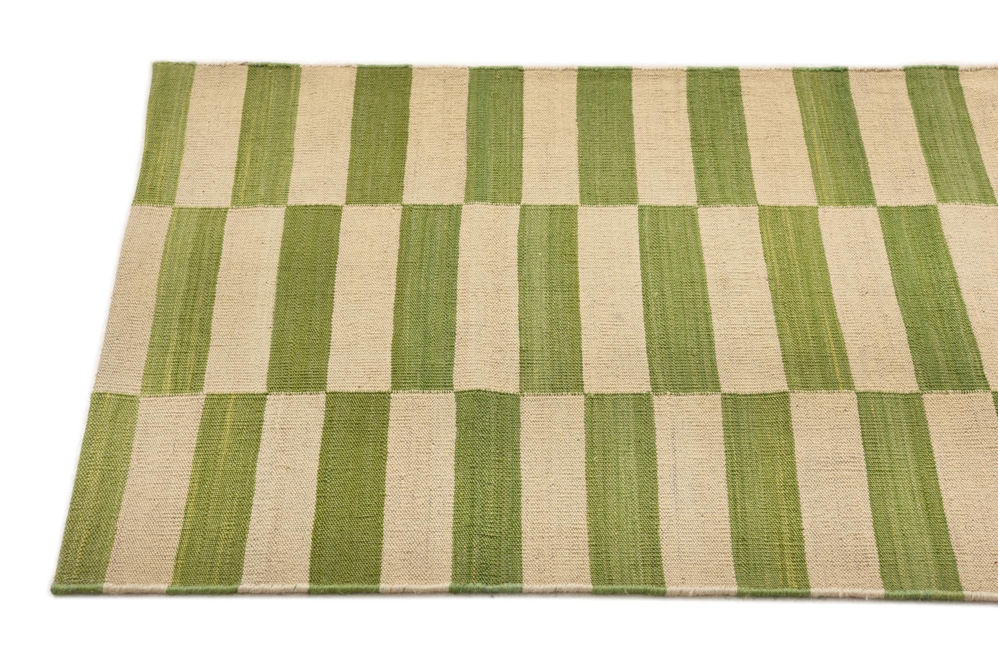 75cm x 295cm Hand Woven Kilim Modern Wool Runner Rug