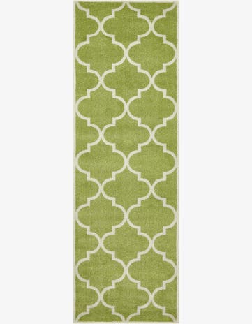 Green Lattice Runner Rug