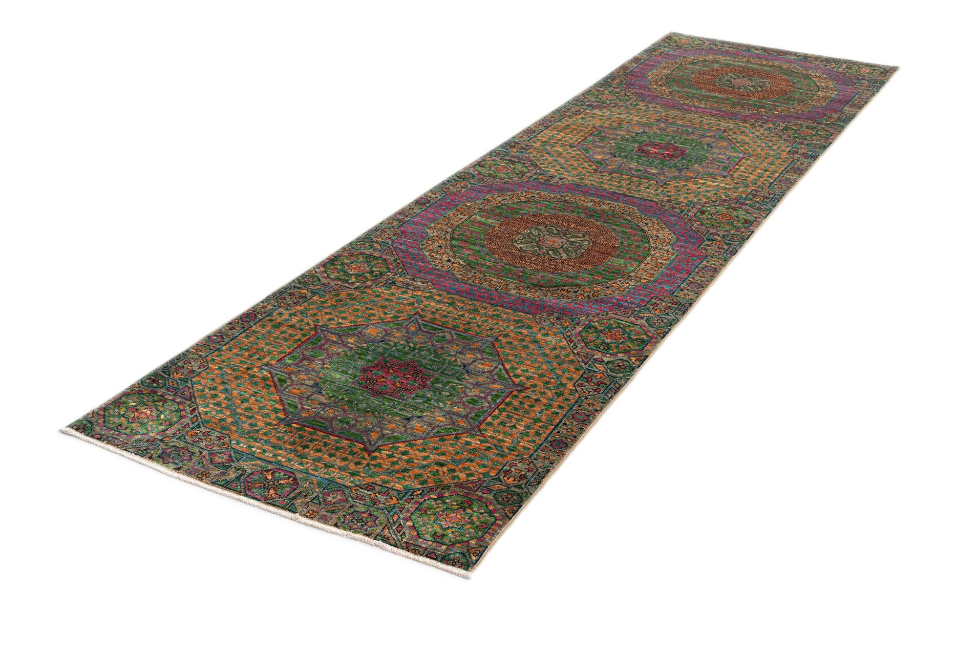 2' 7 x 9' 10 Mamluk Wool Runner Rug