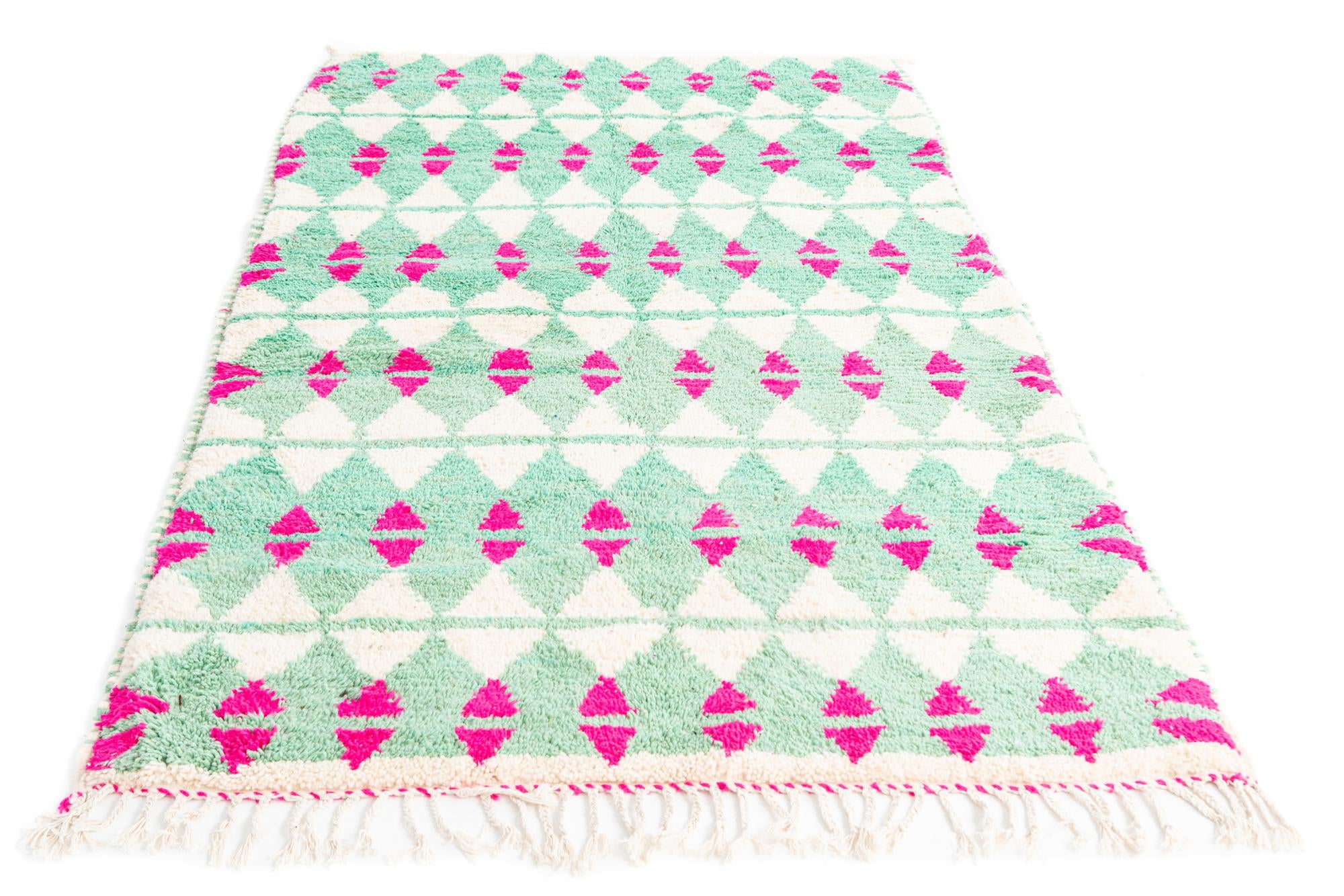 4' 6 x 7' 10 Hand Knotted Moroccan Wool Runner Rug