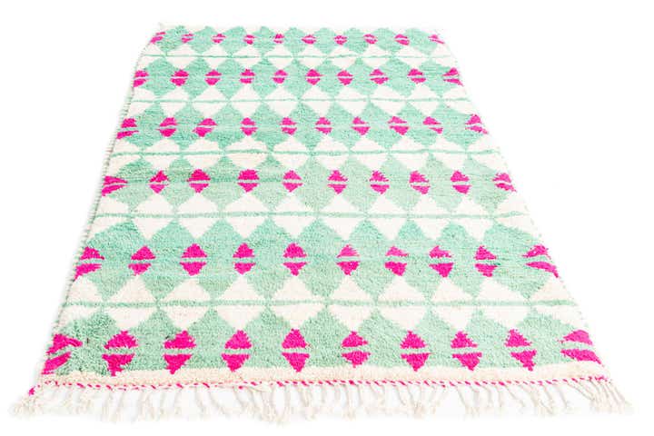 4' 6 x 7' 10 Hand Knotted Moroccan Wool Runner Rug