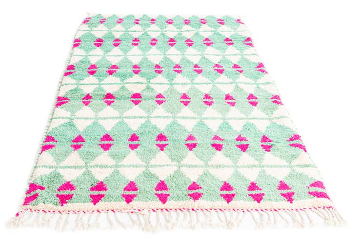 Detail image of 4' 6 x 7' 10 Hand Knotted Moroccan Wool Runner Rug