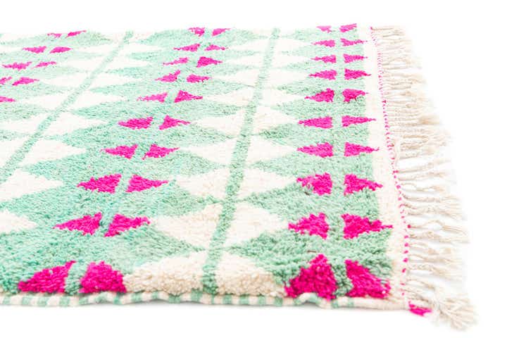 4' 6 x 7' 10 Hand Knotted Moroccan Wool Runner Rug
