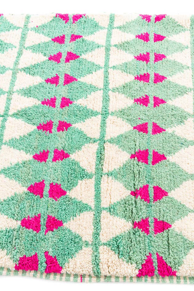 Detail image of 4' 6 x 7' 10 Hand Knotted Moroccan Wool Runner Rug
