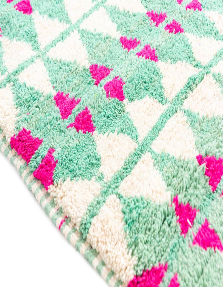 Detail image of 4' 6 x 7' 10  Hand Knotted Moroccan Wool Runner Rug