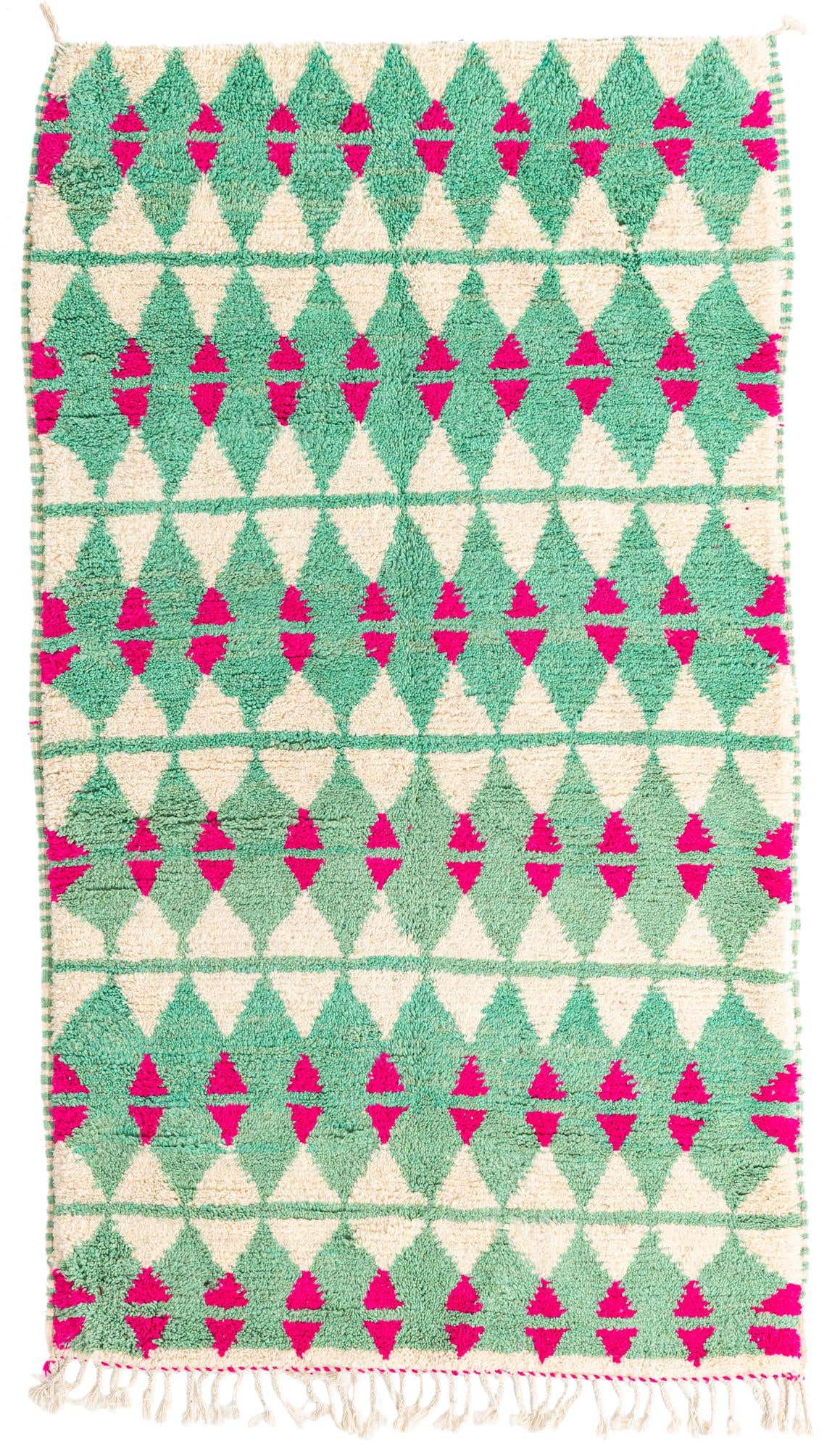 4' 6 x 7' 10 Hand Knotted Moroccan Wool Runner Rug