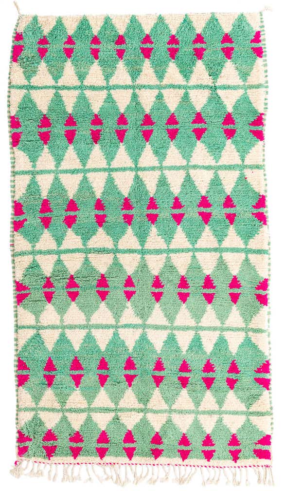 4' 6 x 7' 10 Hand Knotted Moroccan Wool Runner Rug