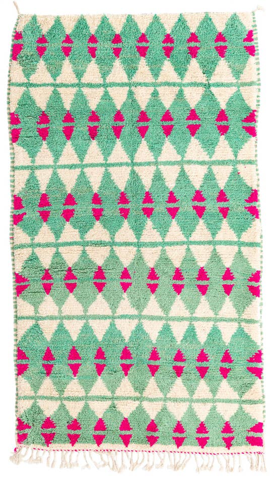 Detail image of 4' 6 x 7' 10 Hand Knotted Moroccan Wool Runner Rug