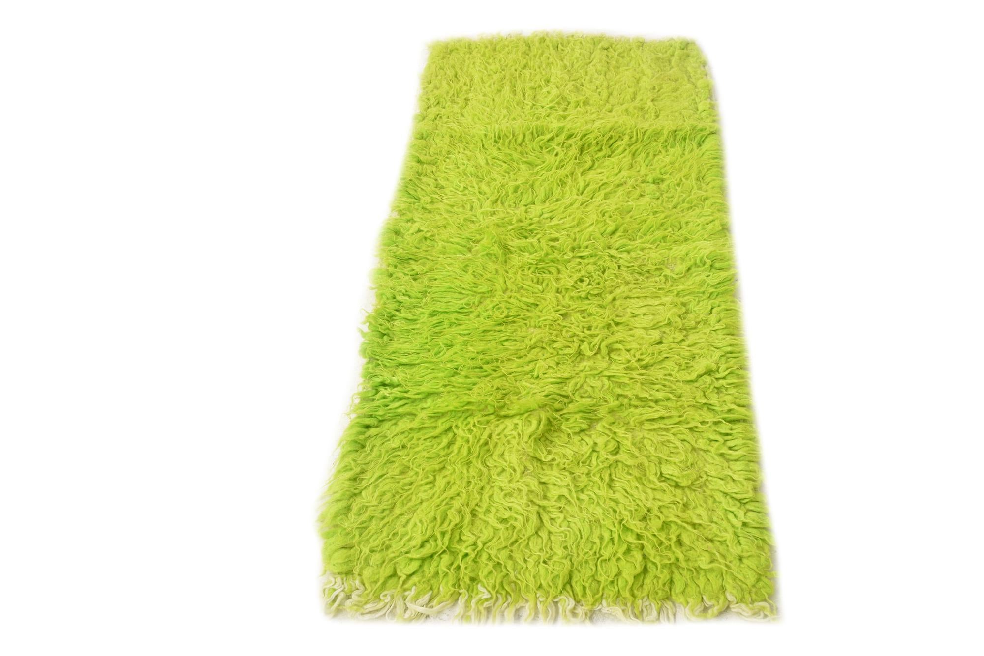 1' 9 x 4' Hand Knotted Moroccan Wool Runner Rug