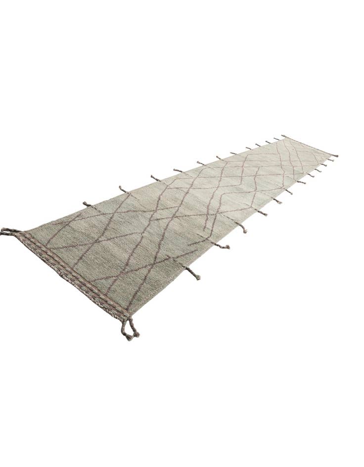 Detail image of 3' 1 x 18' 7 Hand Knotted Moroccan Wool Runner Rug