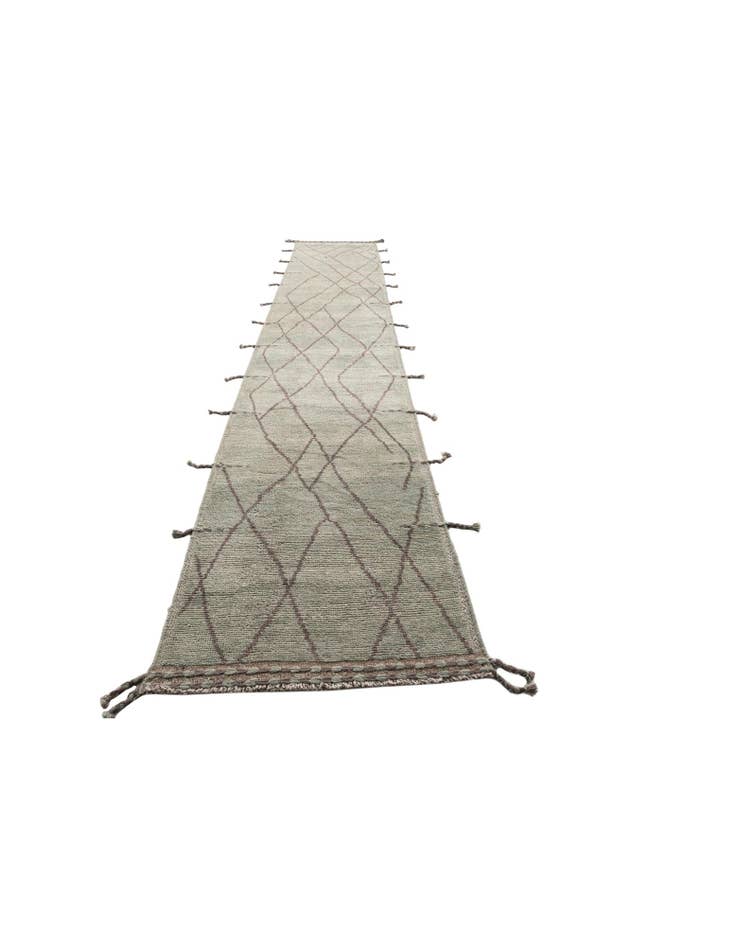 Detail image of 3' 1 x 18' 7 Hand Knotted Moroccan Wool Runner Rug