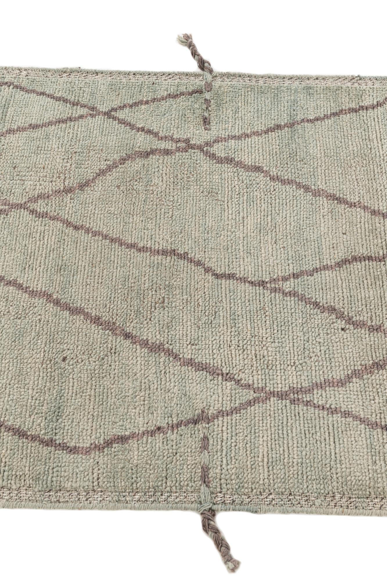 3' 1 x 18' 7 Hand Knotted Moroccan Wool Runner Rug