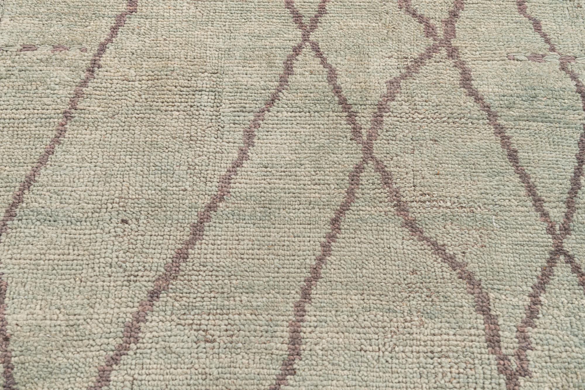 3' 1 x 18' 7 Hand Knotted Moroccan Wool Runner Rug
