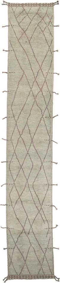 Detail image of 3' 1 x 18' 7 Hand Knotted Moroccan Wool Runner Rug