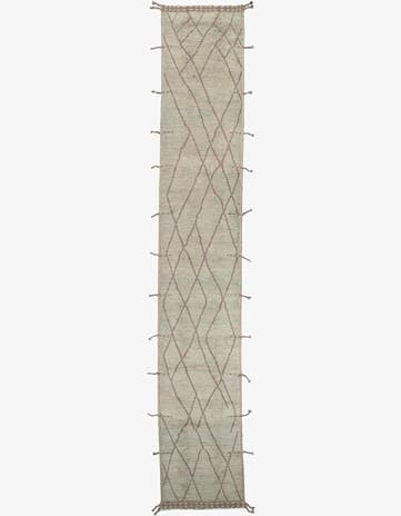 3' 1 x 18' 7 Hand Knotted Moroccan Wool Runner Rug
