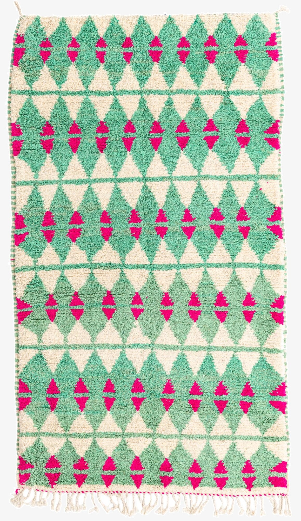 4' 6 x 7' 10  Hand Knotted Moroccan Wool Runner Rug