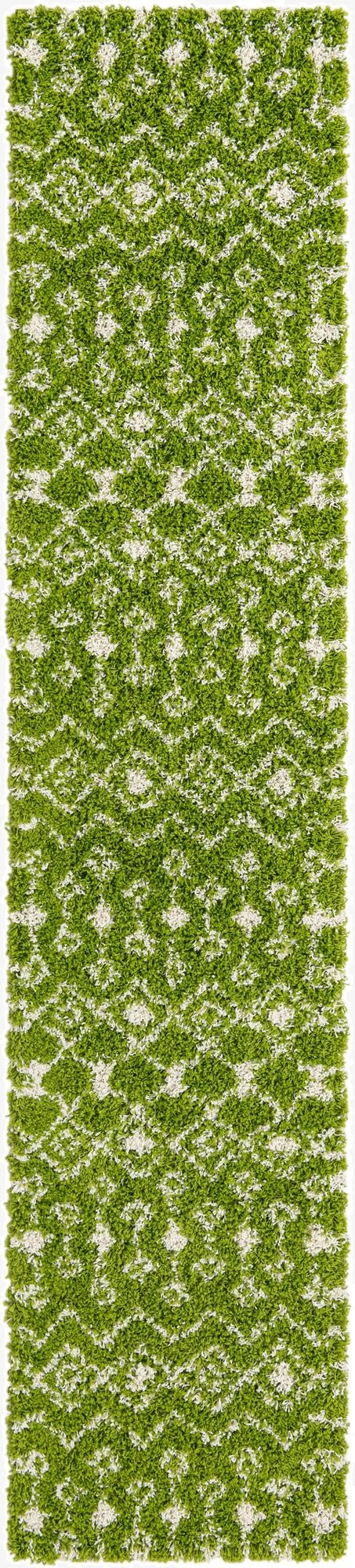 2' 7 x 12' Moroccan Trellis Shag Runner Rug