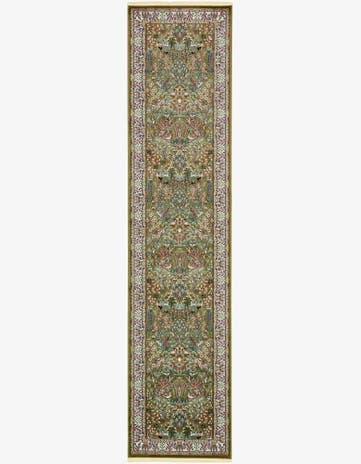Green Nain Design Runner Rug