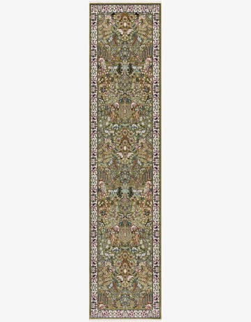 Green Nain Design Runner Rug