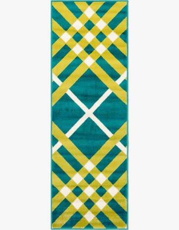 Green Open Hearts Runner Rug