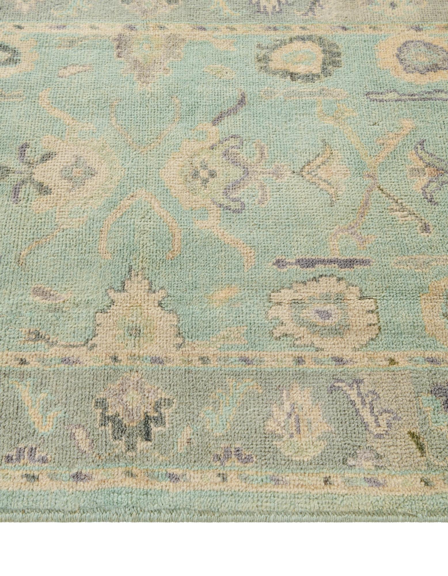 2' 11 x 9' 9 Hand Knotted Oushak Wool Runner Rug