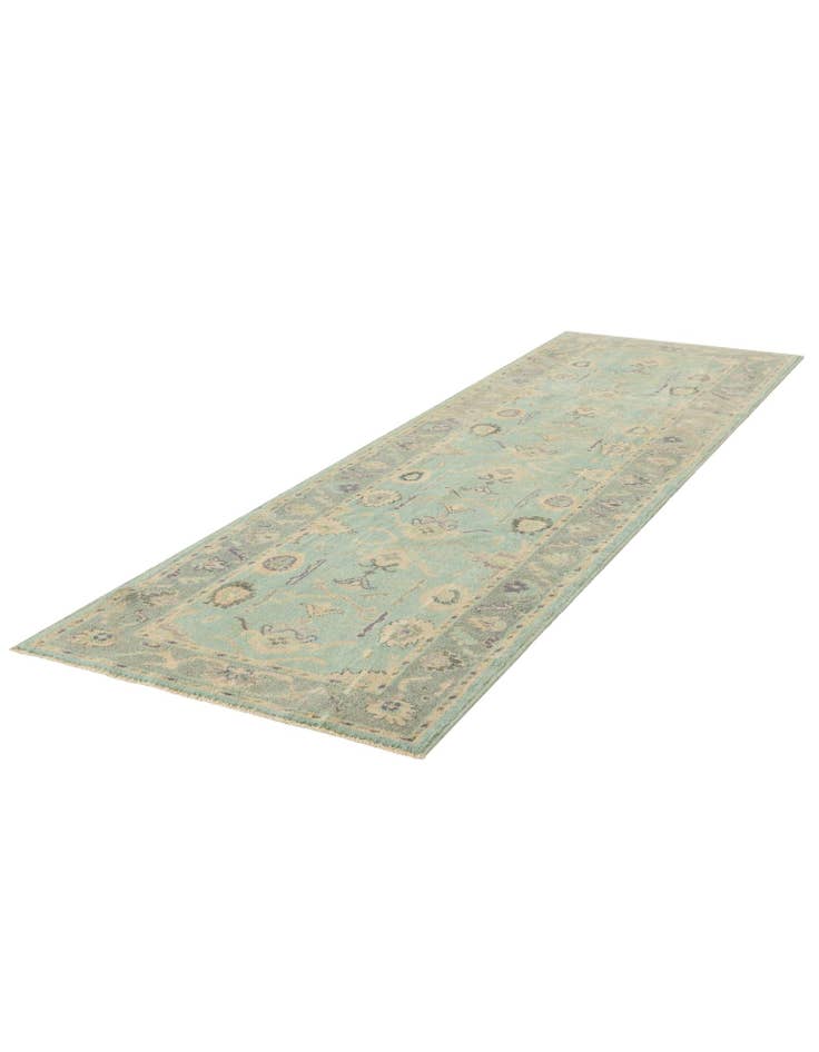 Detail image of 2' 11 x 9' 9 Hand Knotted Oushak Wool Runner Rug