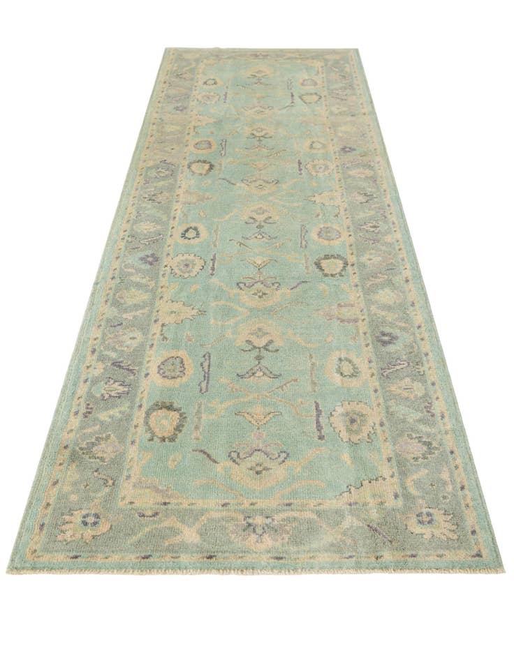 Detail image of 2' 11 x 9' 9 Hand Knotted Oushak Wool Runner Rug
