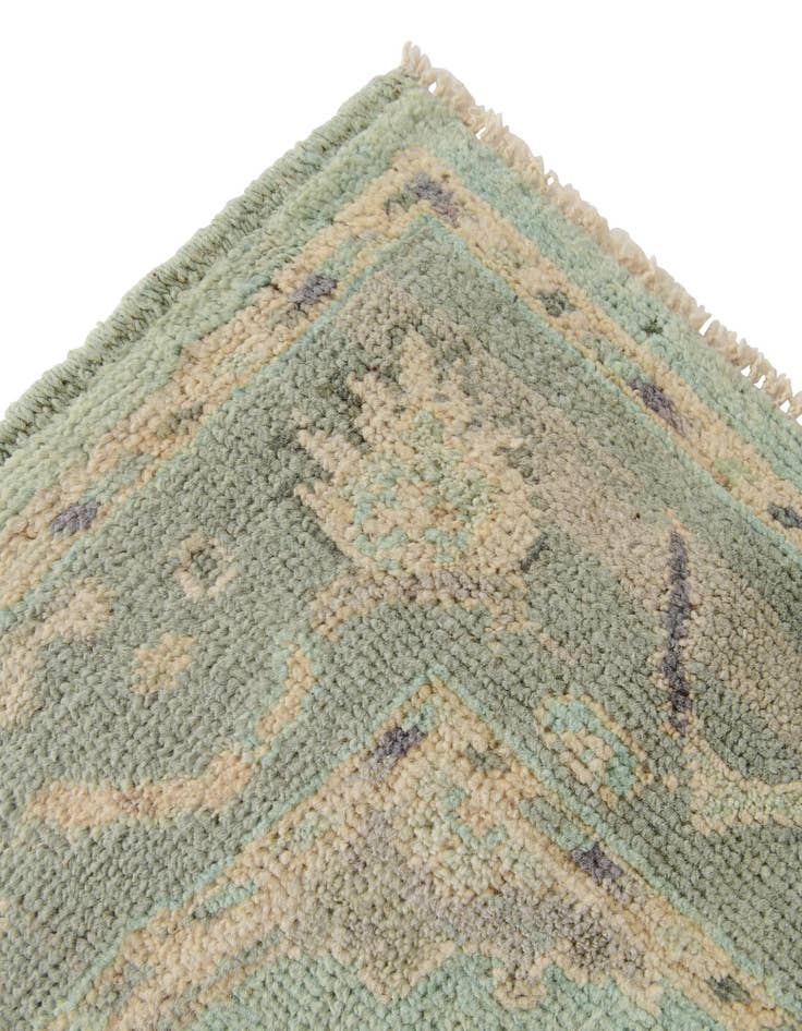 Detail image of 2' 11 x 9' 9  Hand Knotted Oushak Wool Runner Rug