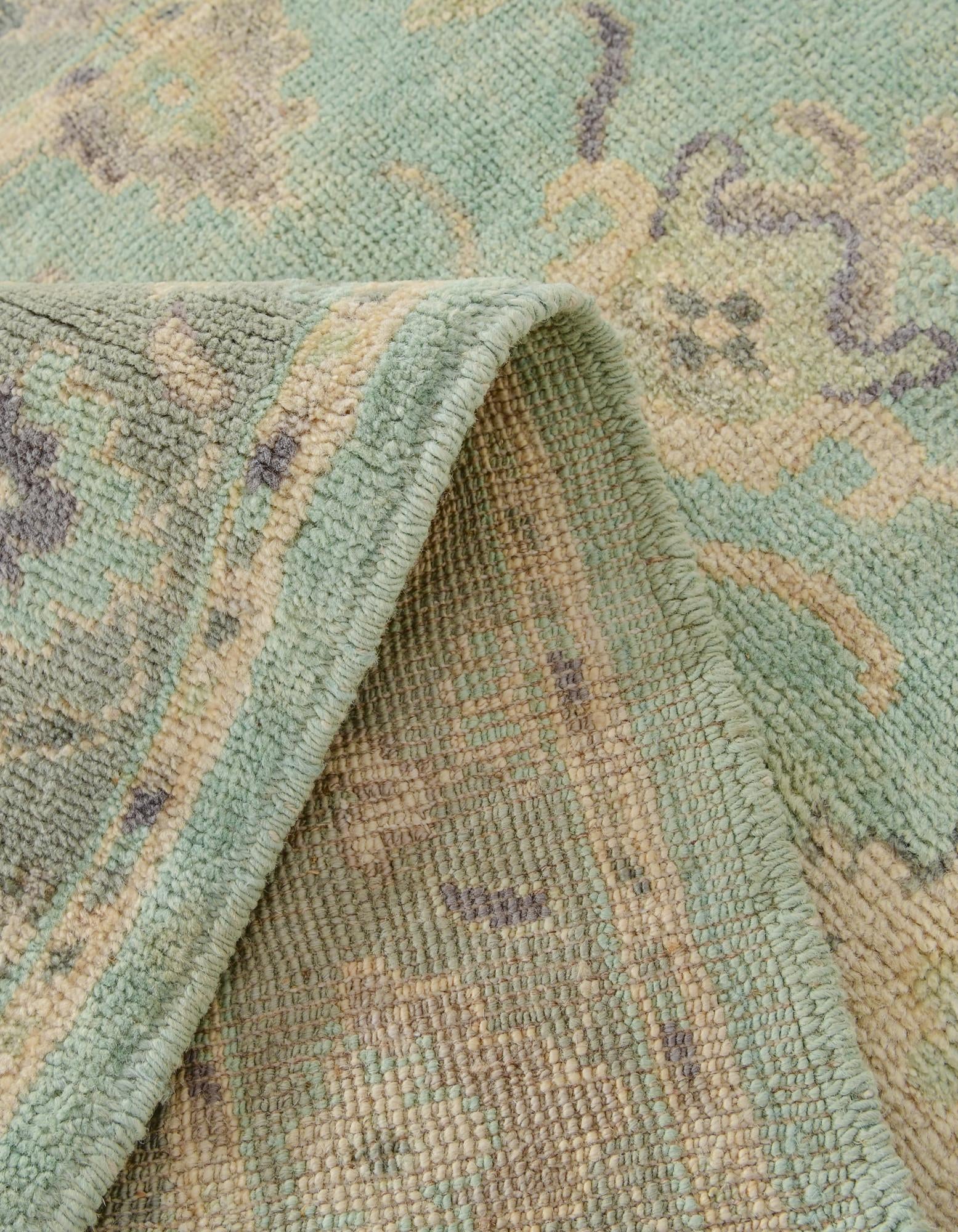 2' 11 x 9' 9 Hand Knotted Oushak Wool Runner Rug