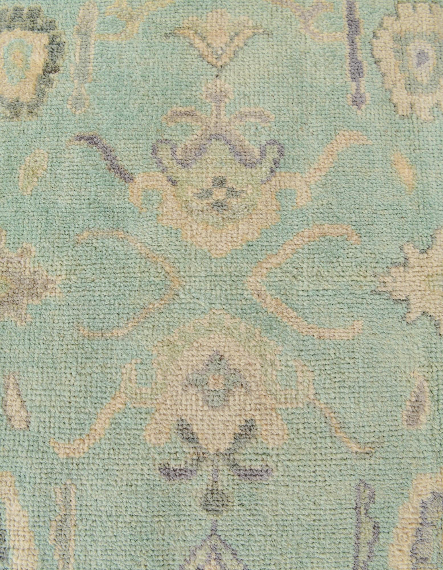 2' 11 x 9' 9 Hand Knotted Oushak Wool Runner Rug