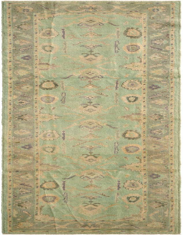Detail image of 2' 11 x 9' 9 Hand Knotted Oushak Wool Runner Rug
