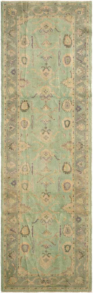 2' 11 x 9' 9 Hand Knotted Oushak Wool Runner Rug
