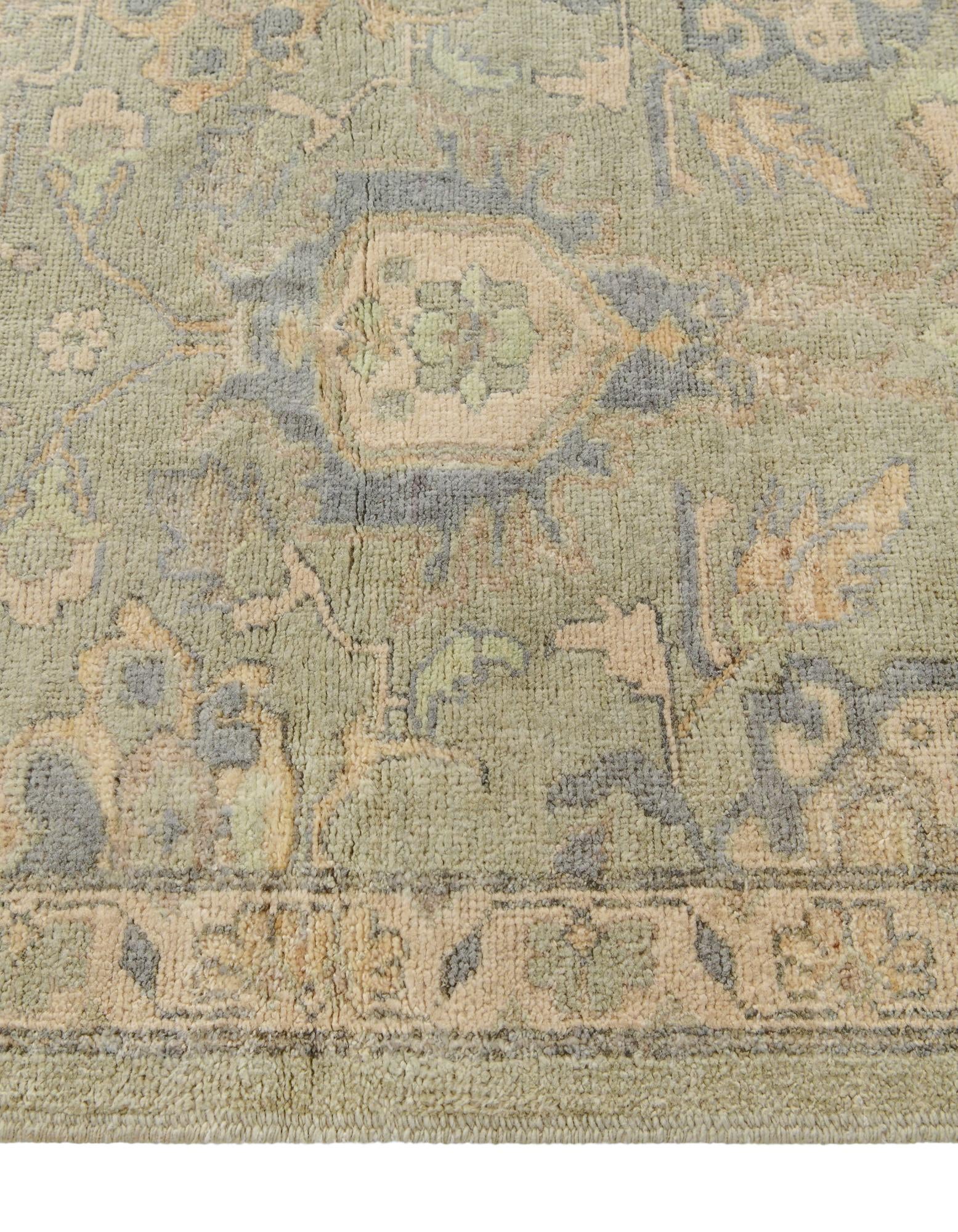 2' 10 x 14' 9 Hand Knotted Oushak Wool Runner Rug