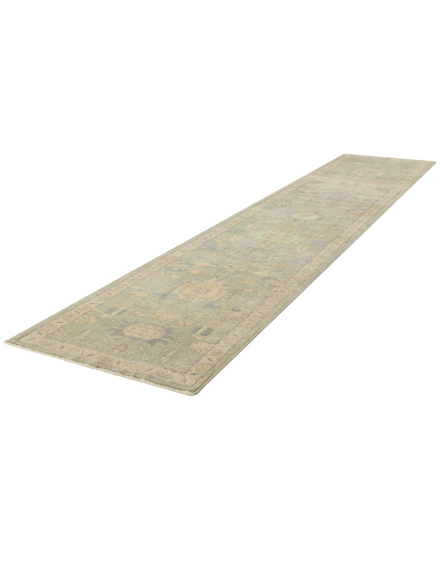 2' 10 x 14' 9 Hand Knotted Oushak Wool Runner Rug