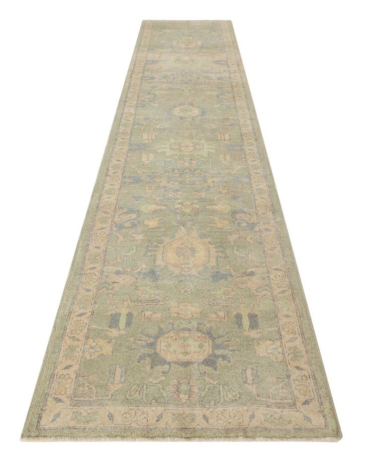 Detail image of 2' 10 x 14' 9 Hand Knotted Oushak Wool Runner Rug