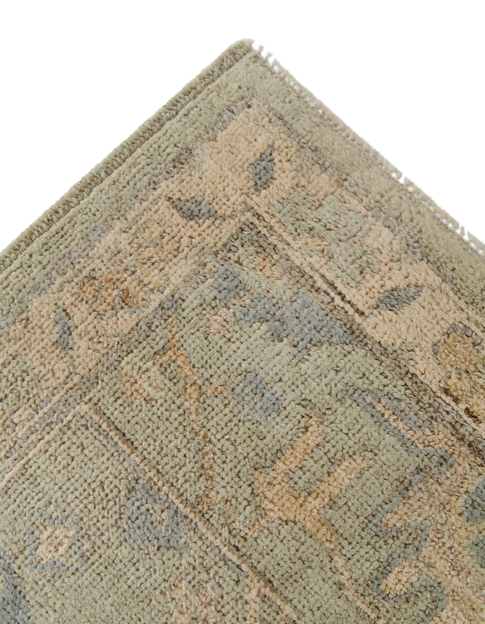2' 10 x 14' 9 Hand Knotted Oushak Wool Runner Rug