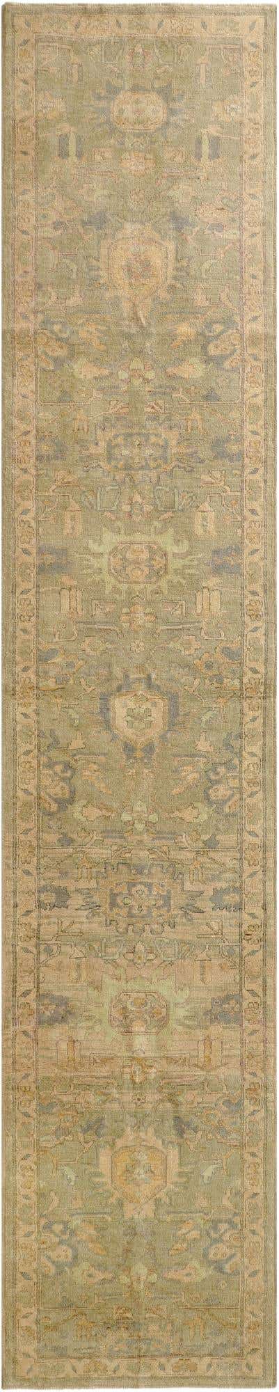 2' 10 x 14' 9 Hand Knotted Oushak Wool Runner Rug