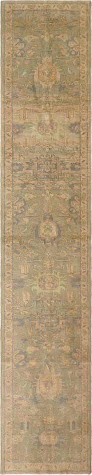 Detail image of 2' 10 x 14' 9 Hand Knotted Oushak Wool Runner Rug