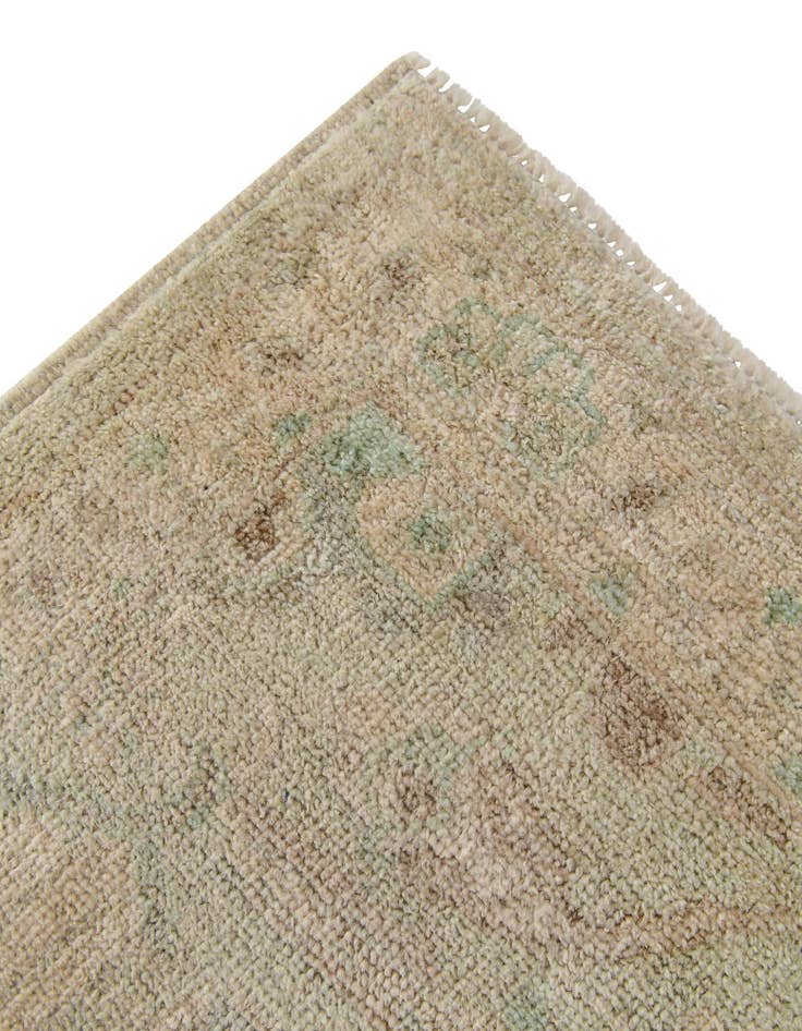 Detail image of 2' 9 x 13' 8 Hand Knotted Oushak Wool Runner Rug