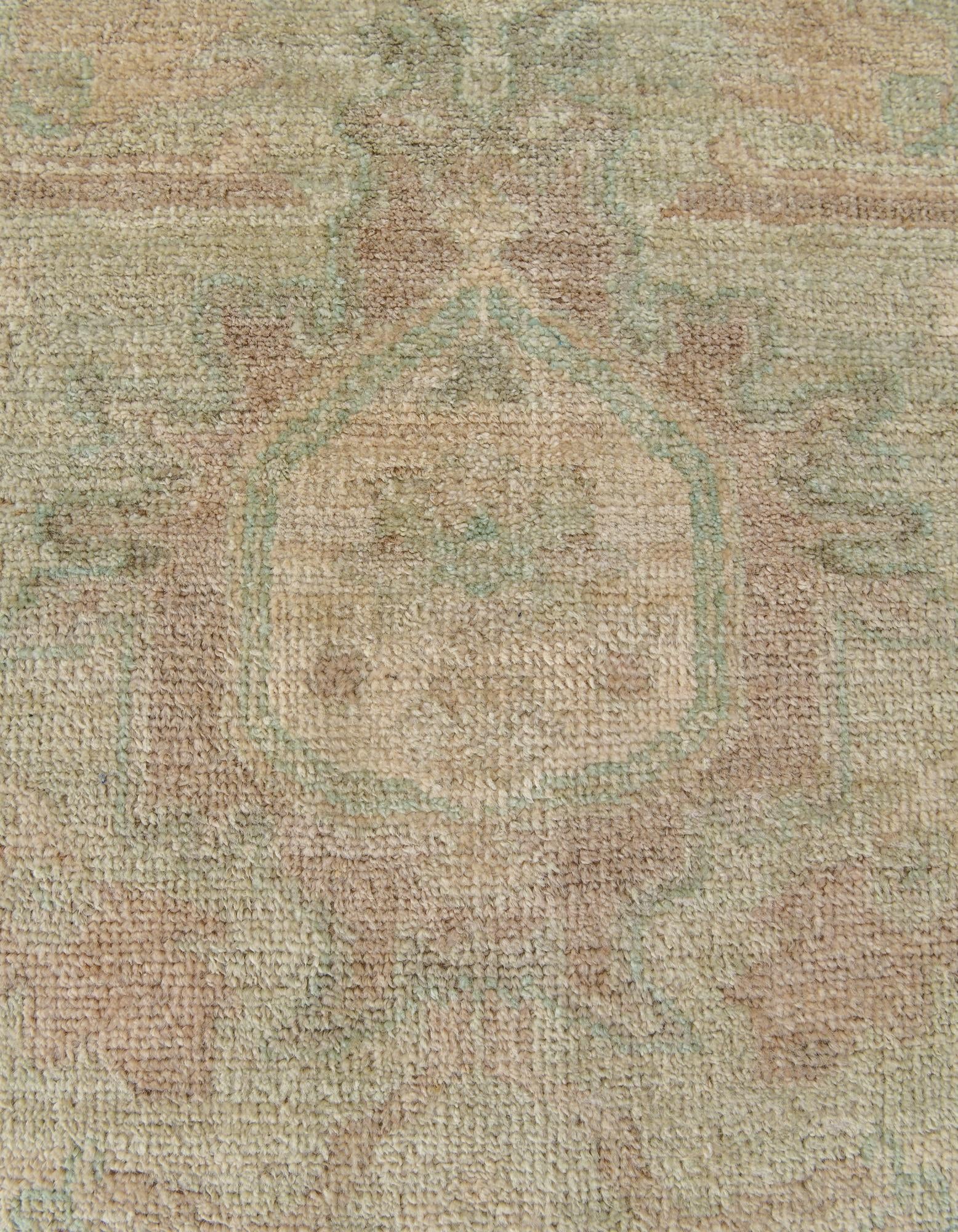 2' 9 x 13' 8 Hand Knotted Oushak Wool Runner Rug
