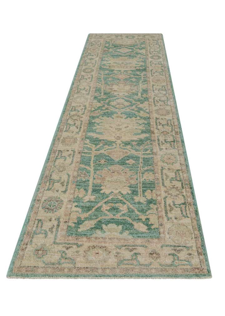2' 9 x 9' 5 Hand Knotted Oushak Wool Runner Rug
