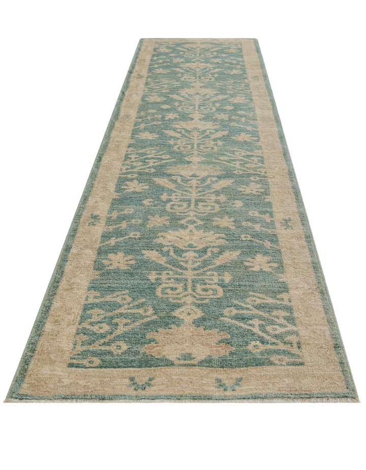 2' 11 x 11' 7 Hand Knotted Oushak Wool Runner Rug