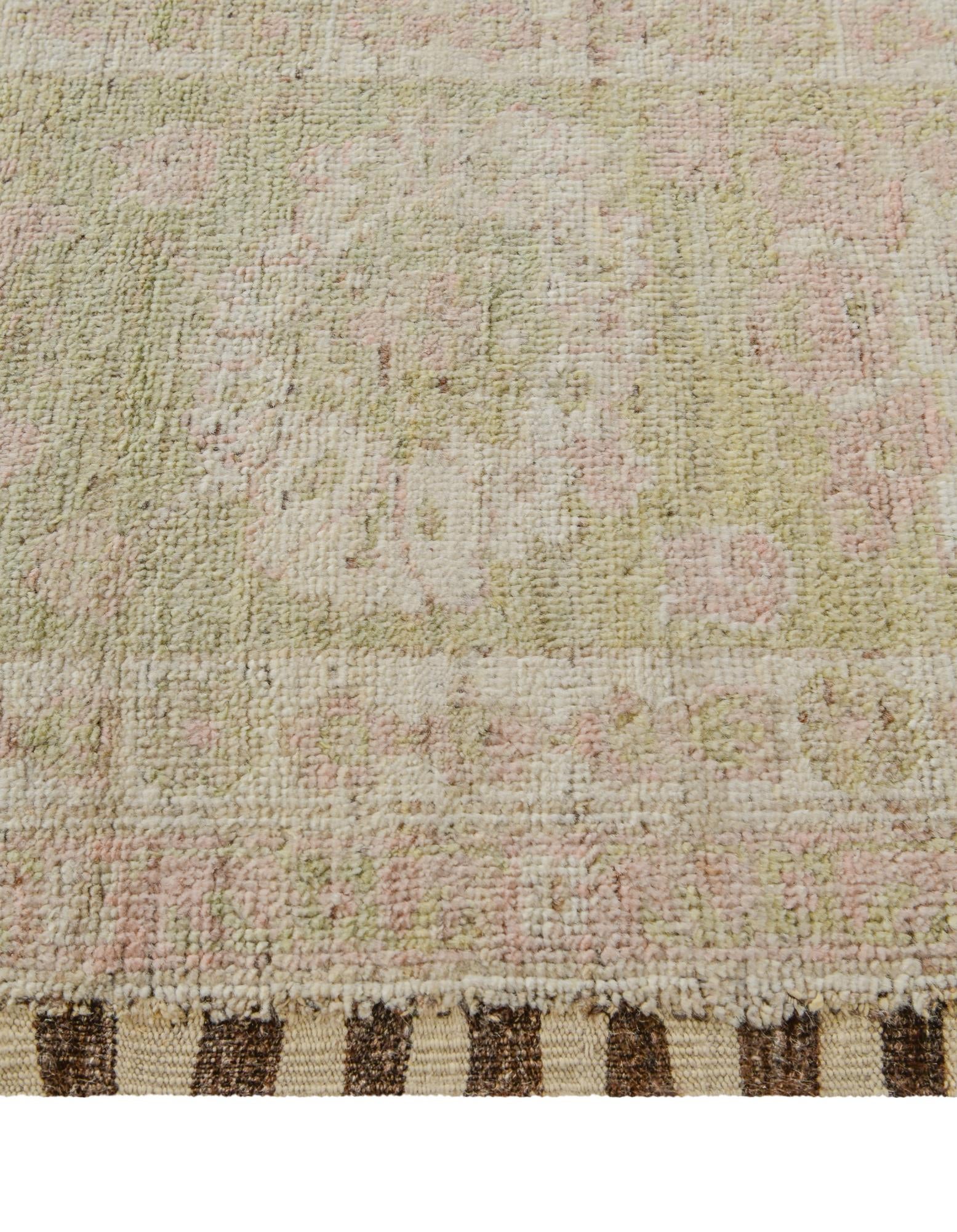 2' 9 x 10' 3 Hand Knotted Oushak Wool Runner Rug