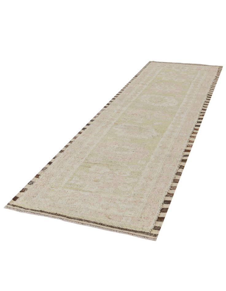 Detail image of 2' 9 x 10' 3 Hand Knotted Oushak Wool Runner Rug