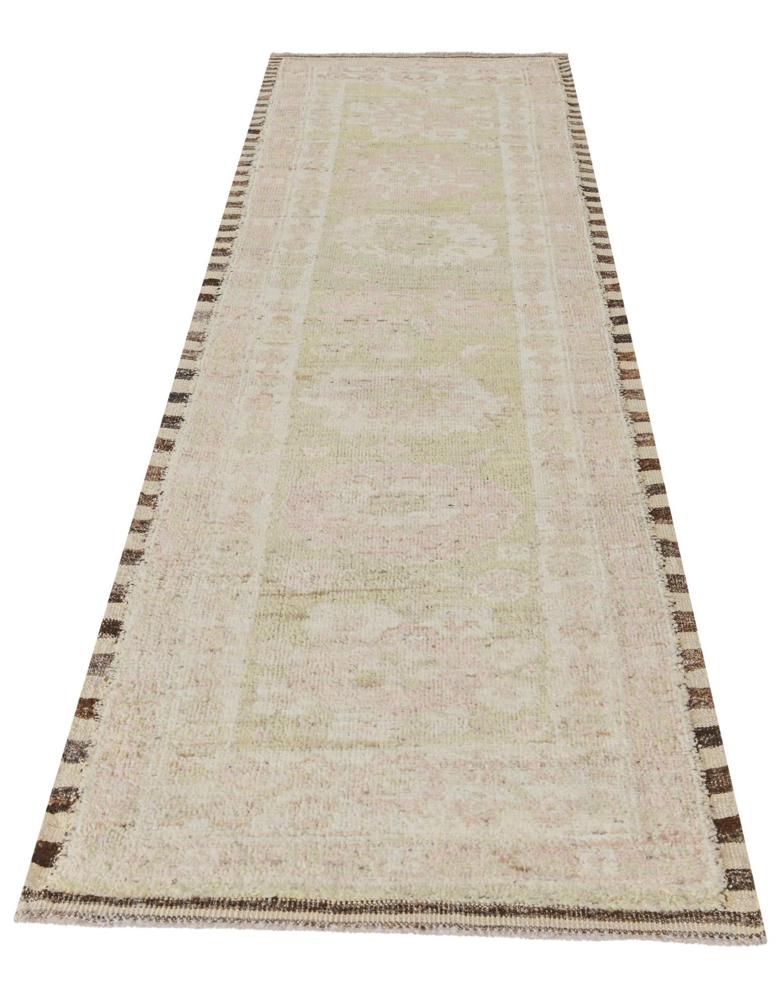 2' 9 x 10' 3 Hand Knotted Oushak Wool Runner Rug
